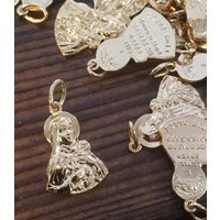 Seltene Vintage 22K Gold Platte Ausgeschnitten Religiöse Medaille St Therese Theresa W Inschrift von WickedCrafts