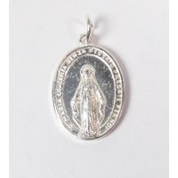 Vintage Religiöse Medaille Jungfrau Maria Wundersamen Silberplatte Nos Italien Vtg von WickedCrafts