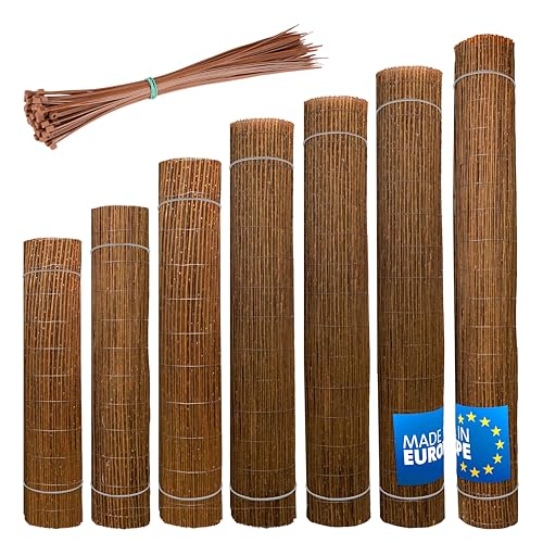 Wicker garden Weidenmatte 90 x 500 cm - natürlicher Sichtschutz für Garten, Balkon und Terrasse, Sichtschutzzaun in 60 Größen, Sichtschutzmatte Gartenzaun - Windschutz & Sonnenschutz von Wicker garden