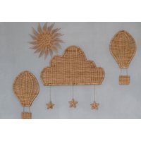 Kinderzimmer Wanddekor, Boho Wand-Korb-Set, Hängende Wand-Dekor, Kinder-Wand-Dekor, Sonne-Wand-Korb, Wicker-Dekor von WickerBasketDesign