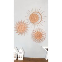 Kinderzimmer Wanddekor Boho Wanddekoration Weidenwand Korb Neutrale Hängende Blumenwand von WickerBasketDesign