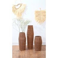 Korb Dekorative Vase, Boho Korbvase, Bodenvase, Dekorative Wohnkultur, Vase Für Pampas von WickerBasketDesign