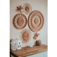 Wicker Wandkorb Set Boho Kinderzimmer Dekor von WickerBasketDesign