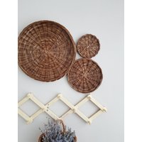 Wandkörbe Boho Wanddekor Weidenwandkörbe Set Mit 3 Wandkörben Dekorative von WickerBasketDesign
