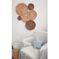 Weiden Wand Korb Teller - Boho Dekor 6Er Set von WickerBasketDesign