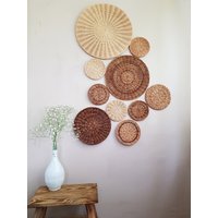 Weidenwandkörbe, Boho Wandteller, Wandkörbe, Weidenwanddekor, Set Mit 10 Wandkörben, Dekorative Weidenwandkörbe von WickerBasketDesign