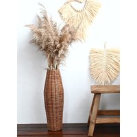 Große Korb-Bodenvase Pampasgras-Dekor | 53cm von WickerBasketDesign