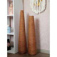 Handgemachte Bodenvase Aus Korbgeflecht Boho Home Decor | 70 cm/80 cm von WickerBasketDesign
