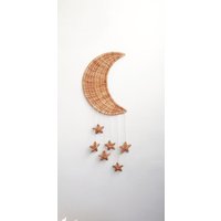 Wicker Mond Und Sterne Wanddekoration Boho Kinderzimmer Kunst von WickerBasketDesign