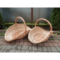 Wicker Großer Sammelkorb Für Blumen in 2 Größen, Rattan Gartenkorb Boho Style, Sammelkorb, Erntekorb von WickerWorkShopCrafts