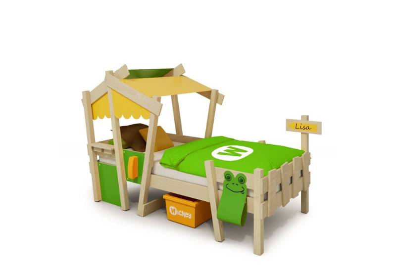 Wickey Kinderbett Crazy Candy - Holzbett, Spielbett 90 x 200 cm (Holzpaket aus Pfosten und Brettern, Spielbett für Kinder), Massivholzbett von Wickey