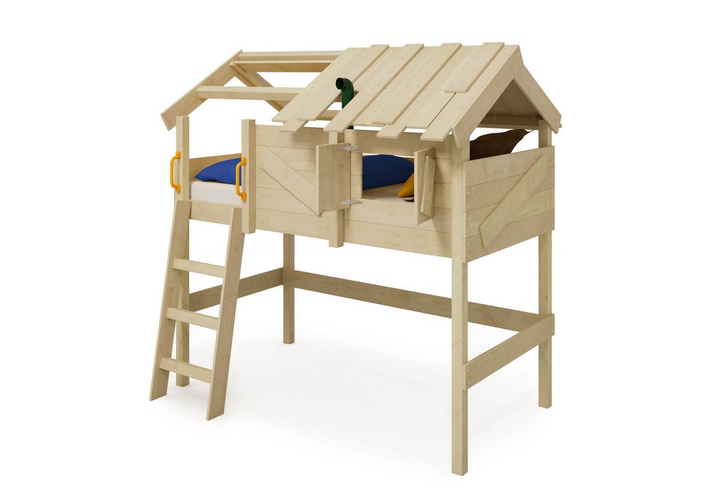 Wickey Kinderbett CrAzY Cove - Spielbett 90 x 200 cm, Etagenbett (Holzpaket aus Pfosten und Brettern, Spielbett für Kinder), Massivholzbett von Wickey