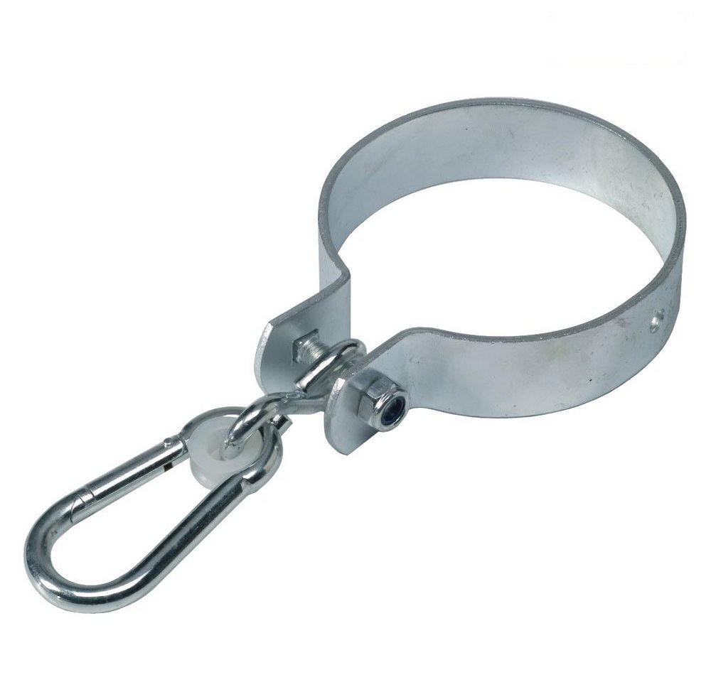 Wickey Schaukelhaken Schaukelschelle mit Karabiner – Sicherheit und Spaß für jede Schaukel, (Extrem witterungsbeständig, Gewicht 0,5 kg), Verzinkter Stahlhaken mit Bügel, Karabinerhaken 10 mm mit Nylonlager von Wickey