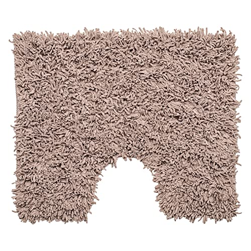 Wicotex - WC Vorleger mit Ausschnitt | rutschfest WC Teppich | Verdickt Klovorleger | Weich Stand WC-Vorleger | Flauschige Mikrofaser Toilette Badteppich Taupe 50x60cm von Wicotex
