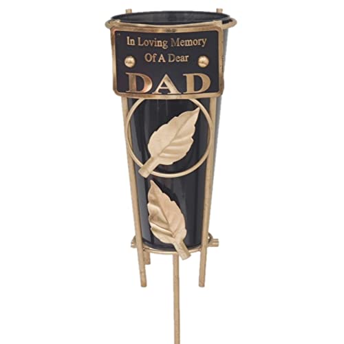 Widdle Gifts Ltd Grabvase mit goldfarbenem Ständer, Aufschrift "Dad 1829", Schwarz Widdle Gifts Ltd Grabvase mit goldfarbenem Ständer, Aufschrift "Dad 1829", Schwarz von Widdle Gifts Ltd