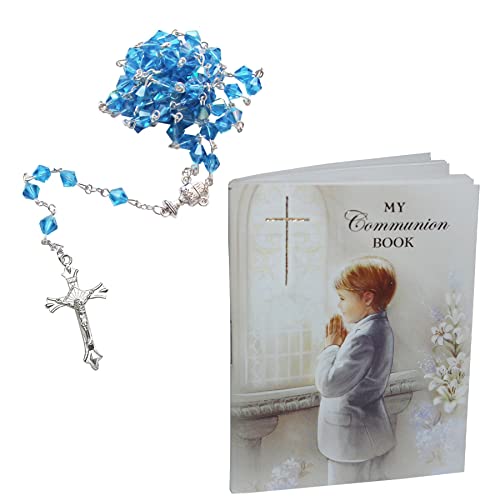 Geschenkset zur Erstkommunion, Gebetsbuch und Rosenkranz – Junge/Blau C6041 0417 von Widdle Gifts
