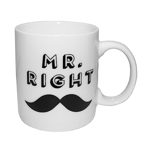 Widdle Gifts Tasse mit Aufschrift "Mr Right" für Hochzeit oder Jahrestag, auch ideal für Geburtstag oder Weihnachten, Weiß von Widdle Gifts