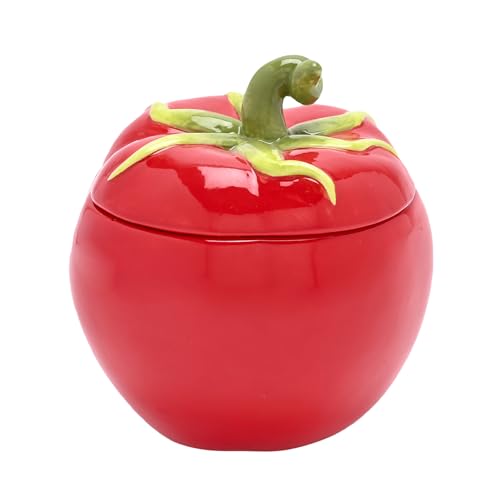 Cottage Garden – Tomaten-Vorratsdose mit Deckel – Keramik Frühjahr/Sommer Lebensmittelbehälter zum Verschenken & Haushaltswaren – H 11 x B 10 cm von Widdop and Co