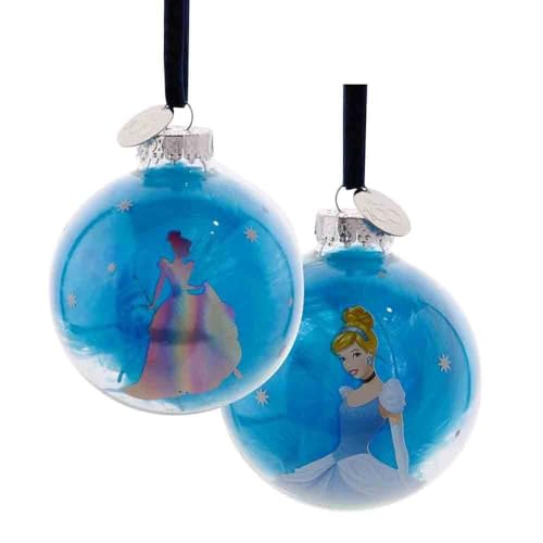 Disney 100 – Weihnachtskugel aus Glas, Blau – Aschenputtel von Widdop and Co