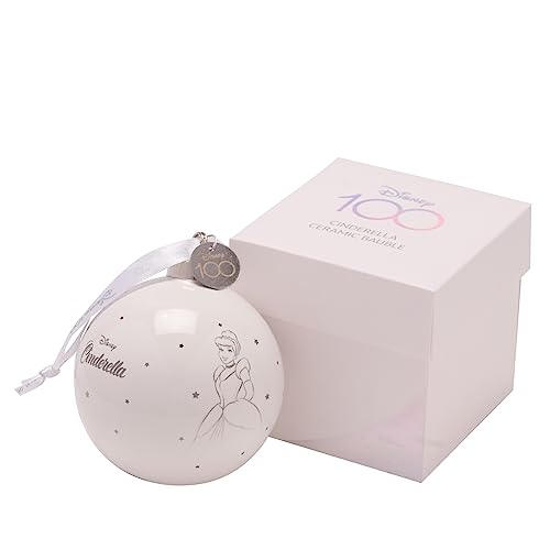 Disney 100 Weihnachtskugeln – Aschenputtel – Keramik Weihnachtsdekoration in weißer Box von Widdop and Co