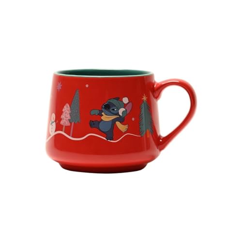 Disney Stitch Merry Everything Christmas Ceramic Coffee Cup Mug with Gift Box von Widdop and Co