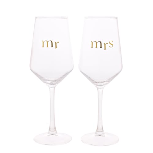 Konfetti – Set mit 2 Weingläsern – Mr & Mrs – Hochzeit/Jahrestag/Junggesellinnenabschied, Geschenk für Paare und Haushaltswaren – verpackt und fertig zum Verschenken. Konfetti – Set mit 2 Weingläsern – Mr & Mrs – Hochzeit/Jahrestag/Junggesellinnenabschied, Geschenk für Paare und Haushaltswaren – verpackt und fertig zum Verschenken. von Widdop and Co