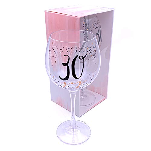 Luxuriöses Gin-Glas zum 30. Geburtstag, in Geschenkbox von Widdop and Co