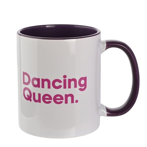 Say It with Songs Tasse Weiß außen / Lila innen - Dancing Queen - ABBA - Scannen Sie QR-Code und spielen Sie auf Spotify, YouTube & More - Haushaltswaren, Küche, Tee, Kaffee & Geschenktasse 312ml von Widdop and Co