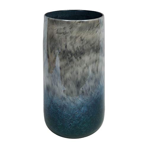 Widdop Objets d'Art Glasvase, Marmor-Effekt, 35 cm, Blau von Widdop and Co