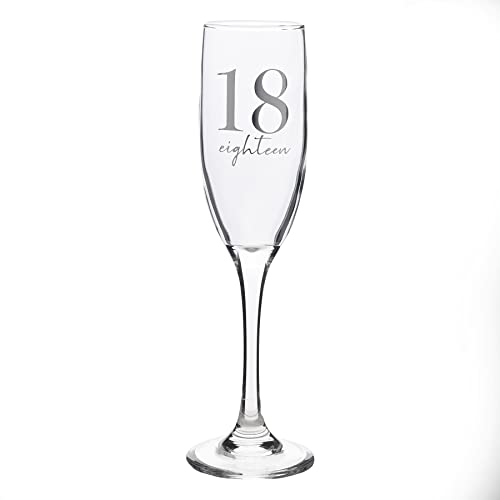 Widdop and Co 18th Birthday Champagne Flute Glass with Silver Detail - 18 Widdop and Co 18th Birthday Champagne Flute Glass with Silver Detail - 18 von Widdop and Co