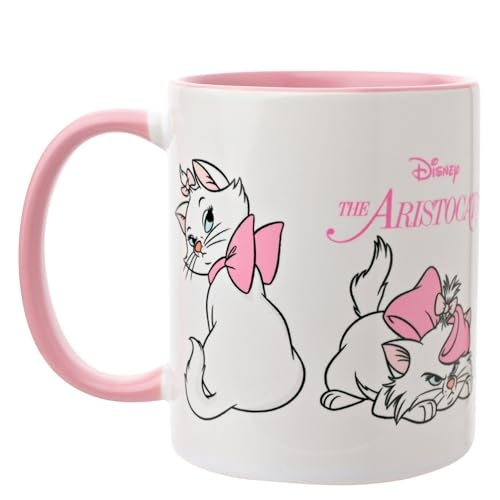 Widdop and Co. Disney The Aristocats – Pink/Weiß glasiertes Steinzeug Icons & Villains Trinkbecher – Offizielles Lizenzprodukt von Disney (325 ml). von Widdop and Co