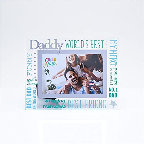 Widdop & Co. CF10064DY Bilderrahmen aus Glas, 3D-Schriftzug "Daddy Cheerful" von Widdop and Co