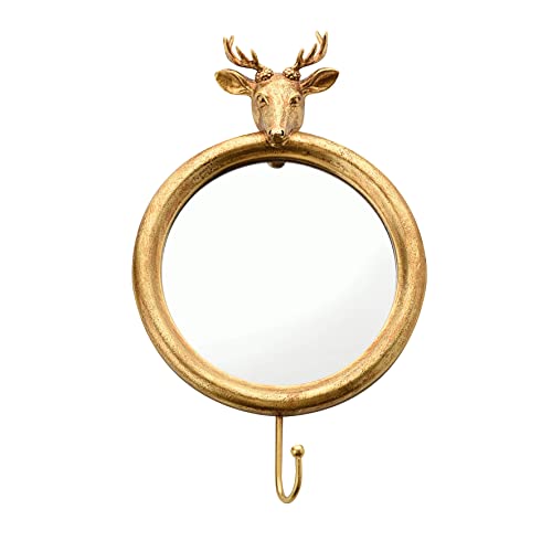 Gold Finish Stag Wall Hook Mirror von Widdop and Co