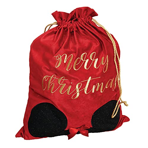 Widdop and Co Luxuriöser Weihnachtssack aus Samt für Geschenke/Geschenke – Minnie Mouse von Widdop and Co