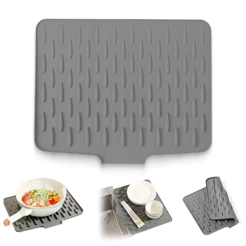 Abtropfmatte Geschirr,WideSmart 37*28.5cm Silikon-Abtropfmatte,Auslaufsicherer Arbeitsplattenschutz mit Effektiver Wasserumleitung und Rutschfestem Design für Küchenspüle, Badezimmer-Arbeitsplatten Abtropfmatte Geschirr,WideSmart 37*28.5cm Silikon-Abtropfmatte,Auslaufsicherer Arbeitsplattenschutz mit Effektiver Wasserumleitung und Rutschfestem Design für Küchenspüle, Badezimmer-Arbeitsplatten von WideSmart