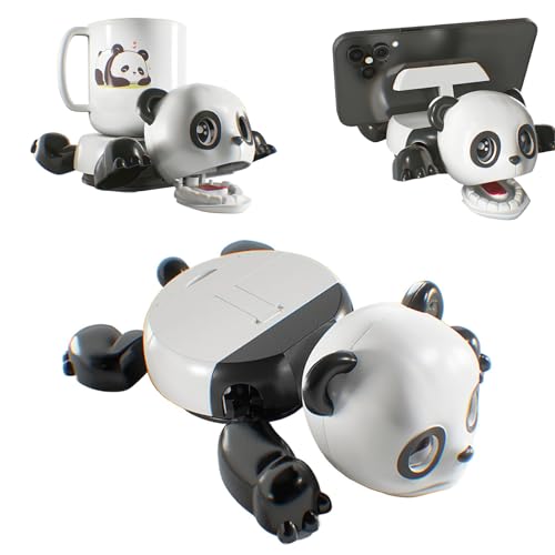 Turtle Coaster,WideSmart 2-In-1 Lustiger Schildkröte Untersetzer,Schwerkraftsensor-Design,neuartiges Trink Geschenk rutschfeste Getränkematte für Gläser Tassen Becher Dekoration (Panda-Modell) von WideSmart