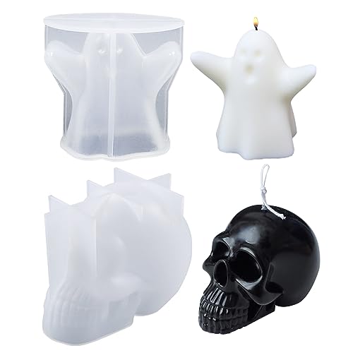 WideSmart 2 Stück Geister Kerzenform Silikon,Totenkopf-Harz-Formen 3D Schädel Silikon Epoxy Form Schädel Geist Silikonform Halloween Gießform DIY Dekoration Schädel-Epoxy-Form 3D Schädel Schimmel WideSmart 2 Stück Geister Kerzenform Silikon,Totenkopf-Harz-Formen 3D Schädel Silikon Epoxy Form Schädel Geist Silikonform Halloween Gießform DIY Dekoration Schädel-Epoxy-Form 3D Schädel Schimmel von WideSmart