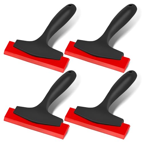 WideSmart 4PCS Silicone Window Squeegee,Silikon Fensterabzieher Windscreen Squeegee Auto Scheibenabzieher Klein Duschabzieher Fenster Abzieher Silikon Duschabzieher klein Eiskratzer Mini Abzieher von WideSmart