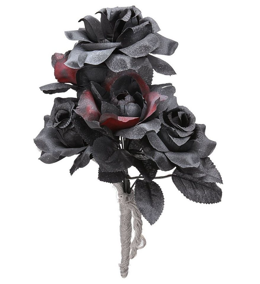 Widmann S.r.l. Dekoobjekt Halloween Brautstrauß 'Rosen', Schwarz Rot von Widmann S.r.l.