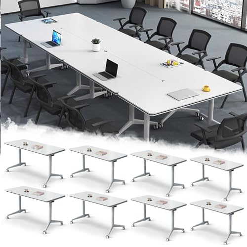 4-Pack Folding Conference Table Modern White Conference Room Desk with Wheels, Flip Top Large Rectangular Meeting Seminar Desk for School Restaurant Office 4-Pack Folding Conference Table Modern White Conference Room Desk with Wheels, Flip Top Large Rectangular Meeting Seminar Desk for School Restaurant Office von Widppsopt