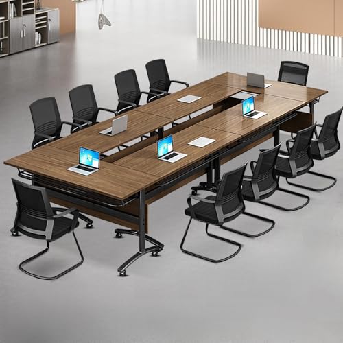 4.6FT Folding Conference Table with Lockable Wheels-Mobile Foldble Meeting Desk Room Desk for Office Home Classroom Seminar Rooms-Durable,Space-Saving Design,Seats 2-10 People (4PACK) von Widppsopt