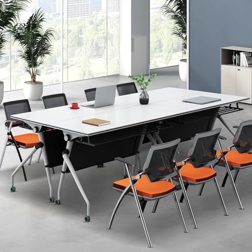 6ft Foldable Conference Table with Silent Caster Wheels Rectangular Meeting Room Tables for Mobile Conference Room von Widppsopt