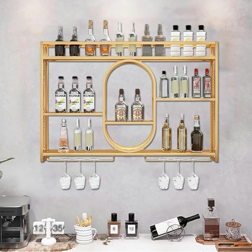 An der Wand montiertes Weinregal, LED-beleuchtetes Regal zur Präsentation von Spirituosenflaschen, Barregale für Spirituosenflaschen, Spirituosenregal mit Weinglashalter, Weinlagerregale für An der Wand montiertes Weinregal, LED-beleuchtetes Regal zur Präsentation von Spirituosenflaschen, Barregale für Spirituosenflaschen, Spirituosenregal mit Weinglashalter, Weinlagerregale für von Widppsopt