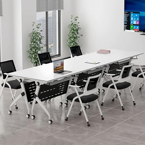 Conference Room Table, Folding Table with Wheels, Mobile Meeting Room Desk, Modern Seminar Boardroom Desk for Office Conference Room(4Pack 55.1 x 23.6 x 29.5inch) von Widppsopt