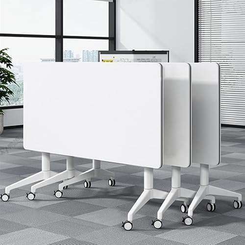 Conference Table, Folding Conference Room Desk with Flip-Top Design, Mobile Seminars Dynamic Meetings Training Tables for Offices, Classrooms, and Meeting Room(White, 55.1×15.7×29.5in) von Widppsopt