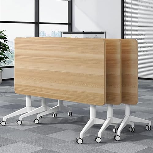 Conference Table, Folding Conference Room Desk with Flip-Top Design, Mobile Seminars Dynamic Meetings Training Tables for Offices, Classrooms, and Meeting Room(Yellow, 63×23.6×29.5in) von Widppsopt