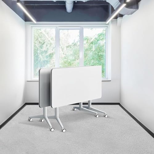 Conference Table, Folding Conference Room Tables Modern White Seminar Desk, Flip Top Mobile Meeting Training Desk with Wheels, with Strong Metal Legs for Home Office Classr von Widppsopt