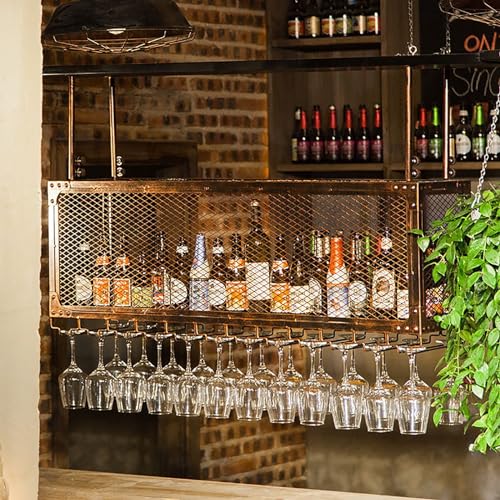 Decken-Weinglasregal, Hängendes Weinregal Mit Glashalter Und Ablage, Höhenverstellbares Weinglasregal Aus Metall Für Die Deckenstange, Geeignet Für Weingläser, Aufbewahrung Verschiedener Wei Decken-Weinglasregal, Hängendes Weinregal Mit Glashalter Und Ablage, Höhenverstellbares Weinglasregal Aus Metall Für Die Deckenstange, Geeignet Für Weingläser, Aufbewahrung Verschiedener Wei von Widppsopt