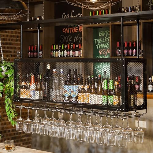 Decken-Weinglasregal, Hängendes Weinregal Mit Glashalter Und Ablage, Höhenverstellbares Weinglasregal Aus Metall Für Die Deckenstange, Geeignet Für Weingläser, Aufbewahrung Verschiedener Wei Decken-Weinglasregal, Hängendes Weinregal Mit Glashalter Und Ablage, Höhenverstellbares Weinglasregal Aus Metall Für Die Deckenstange, Geeignet Für Weingläser, Aufbewahrung Verschiedener Wei von Widppsopt