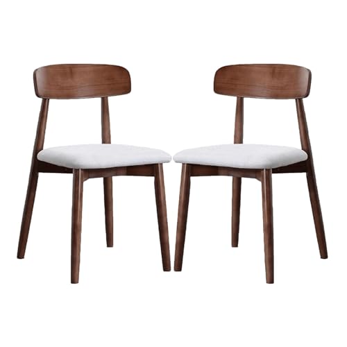 Esszimmerstuhl Moderns Stoff Esszimmer Mid Century Lounge Rückenlehnen 2er Set mit Walnuss Set Modern von Widppsopt